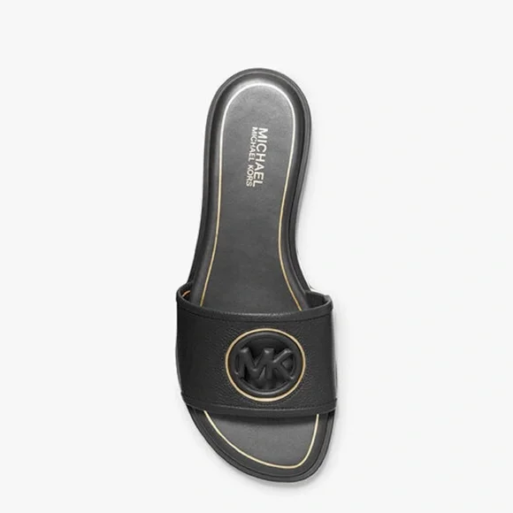 マイケル・コースDEANNA カットアウト フラット サンダル 5.5サイズ Deanna Cutout Leather Slide Sandal | Michael Kors [US]